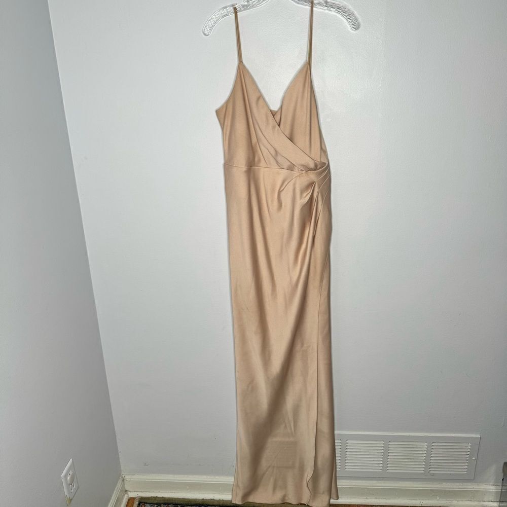 BHLDN Blush Satin Slip Dress
